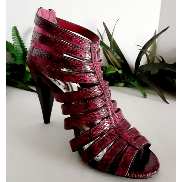 Bcbgeneration "Single" Strappy Snake Embossed Pump - Picture 8 of 16